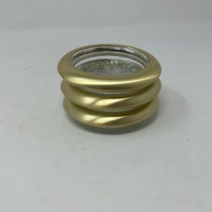 #3 Vintage Glass Golden Rim Ash Tray Circular Clean Good Condition Antique GHC5.
